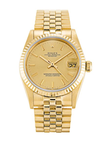 Replica Rolex Datejust Mid-Size Champagne Dial 68278