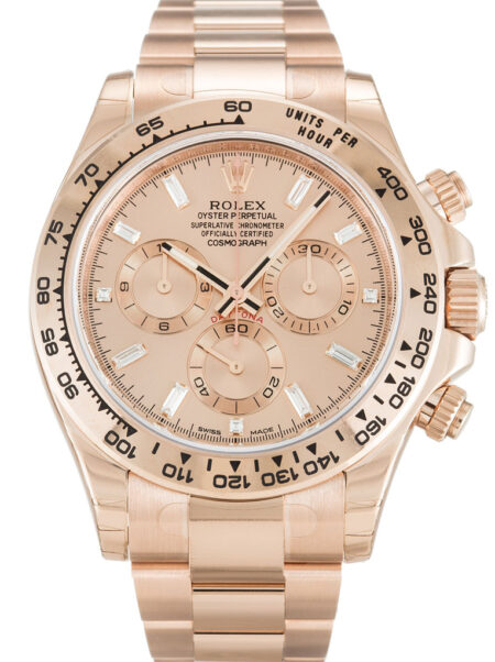 Replica Rolex Daytona Rose Diamond Baguette Dial 116505