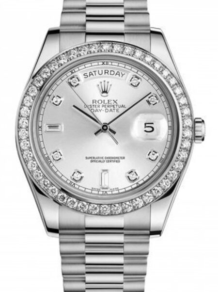 Replica Rolex Day-Date Silver Dial 118346