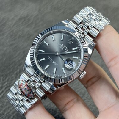Superclone Rolex Datejust Rhodium Dial 126334 Jubilee Perspective View