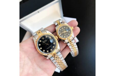 Replica Rolex Datejust RG/SS Jub Black/Dia