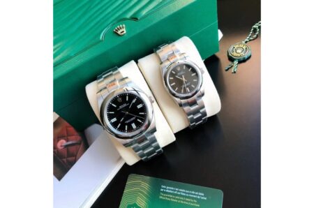 Replica Rolex Oyster Perpetual SS/SS Black/Stk