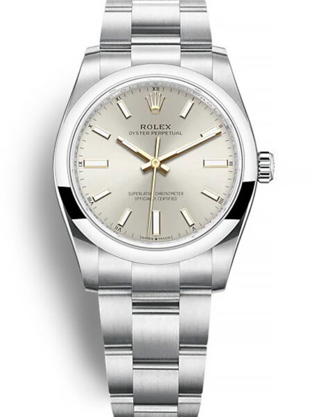 Replica Rolex Oyster Perpetual Lady Silver Dial 124200
