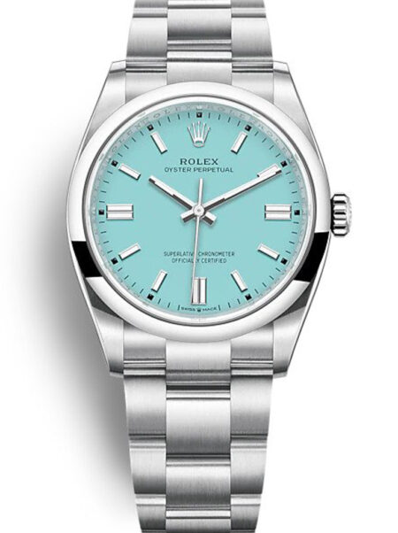Replica Rolex Oyster Perpetual Tiffany Blue Dial 126000