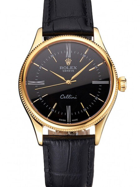 Superclone Rolex Cellini Black Dial REP016814