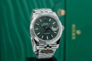 Replica Rolex Datejust Mint Green Dial fluted Bezel Jubilee Bracelet