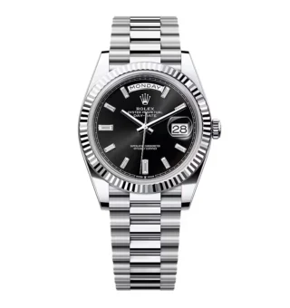 Superclone Rolex Day-Date Bright Black Diamond Dial 228236-0004 40 mm