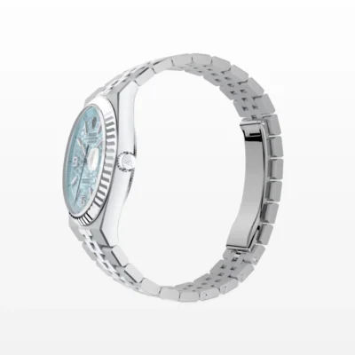 Replica Rolex Land-Dweller 36 mm platinum Angle Detail