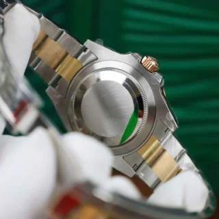 Replica Super Clone Submariner Black Dial Black Bezel Two Tone Oyster Bracelet