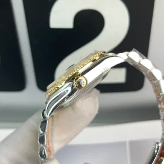 Replica Rolex Datejust Champagne Dial Diamond Bezel